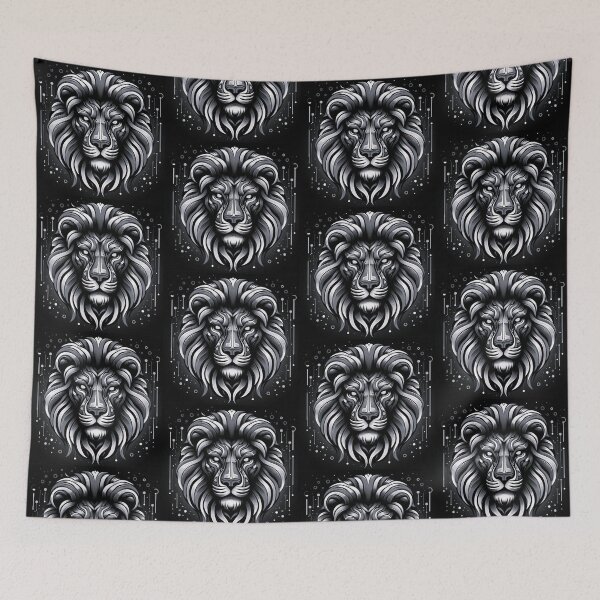 Item preview, futuristik blackwhite lion design designed and sold by Dogandesighn.