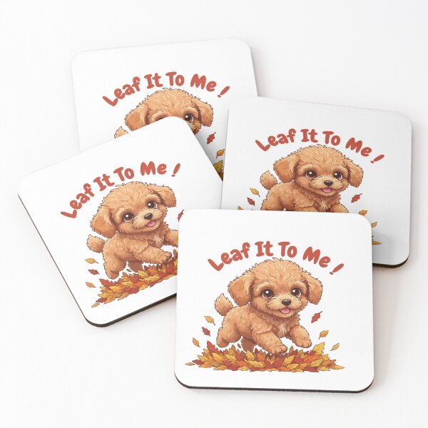 Item preview, Leaf It To Me Teacup Poodle Dog Running in Fall Leaves Cute Autumn designed and sold by The Real Life Symphony.