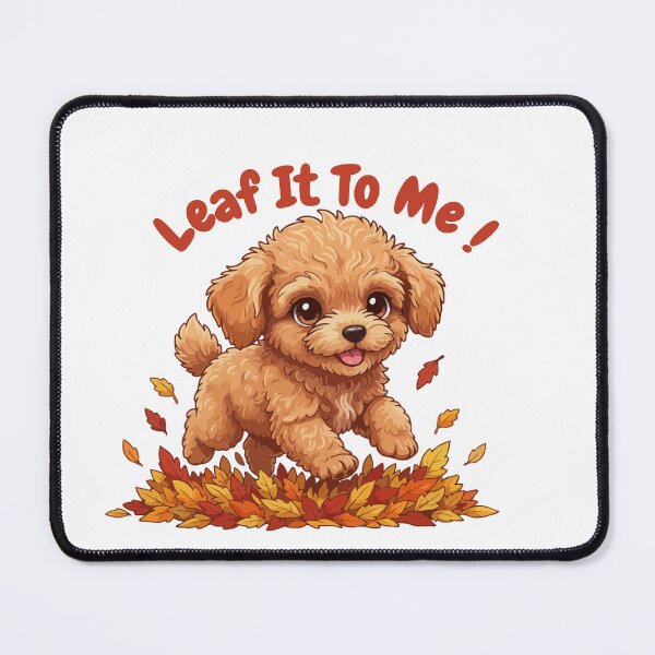 Item preview, Leaf It To Me Teacup Poodle Dog Running in Fall Leaves Cute Autumn designed and sold by The Real Life Symphony.