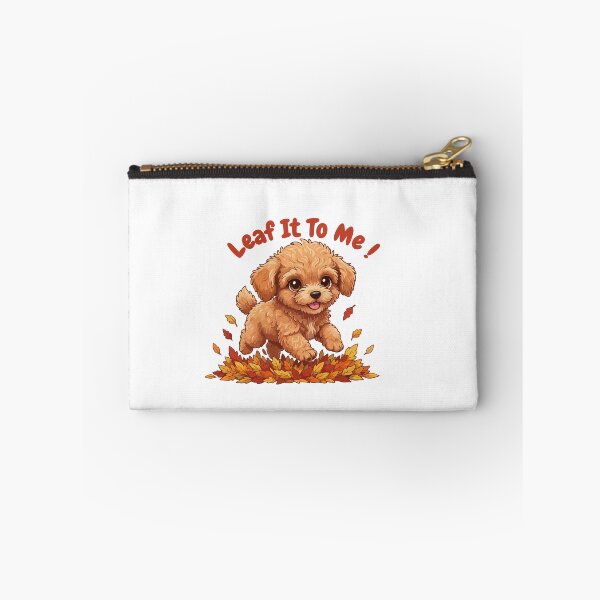 Item preview, Leaf It To Me Teacup Poodle Dog Running in Fall Leaves Cute Autumn designed and sold by The Real Life Symphony.