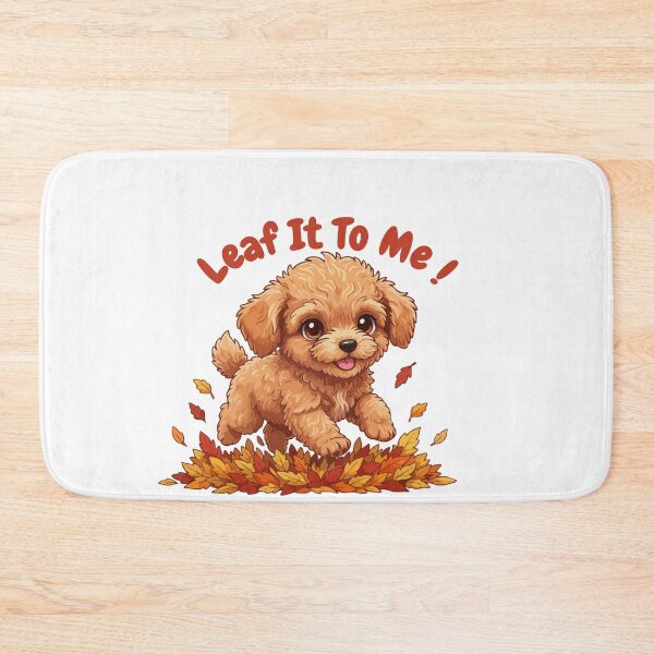 Item preview, Leaf It To Me Teacup Poodle Dog Running in Fall Leaves Cute Autumn designed and sold by The Real Life Symphony.