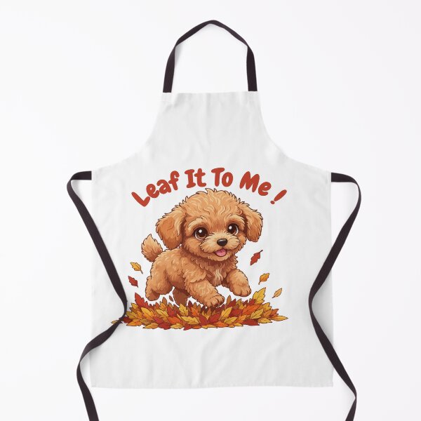Item preview, Leaf It To Me Teacup Poodle Dog Running in Fall Leaves Cute Autumn designed and sold by The Real Life Symphony.