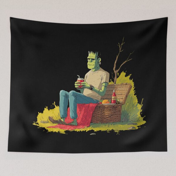 Aperçu de l'œuvre Le drôle de monstre de Frankenstein lors d'un pique-nique créée et vendue par TheColorKey.