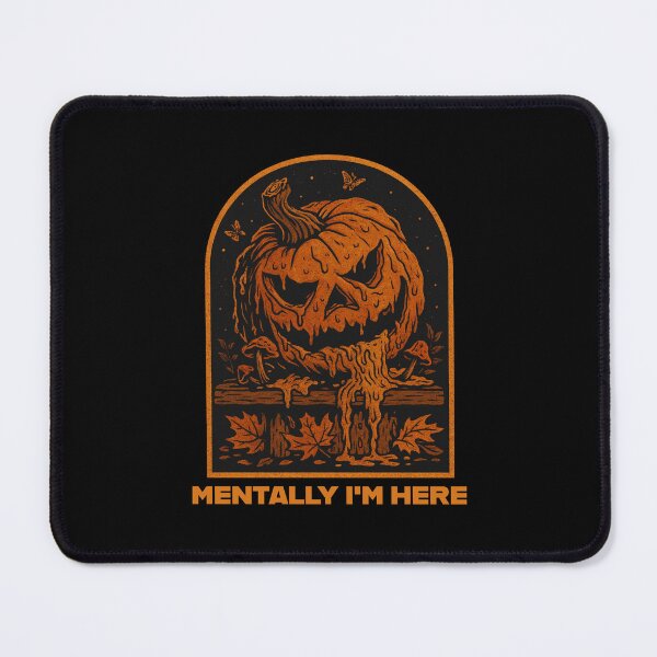 Item preview, Mentally I’m Here – Decomposing Pumpkin Vintage Halloween Design designed and sold by getpressedshirt.