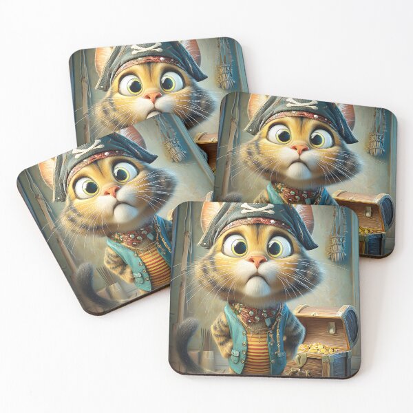 Item preview, Adorable Pirate Cat Surrounded by Treasure Chest designed and sold by Artessie.