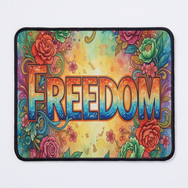Item preview, Freedom Typography Floral Watercolor Art designed and sold by creativerooney.
