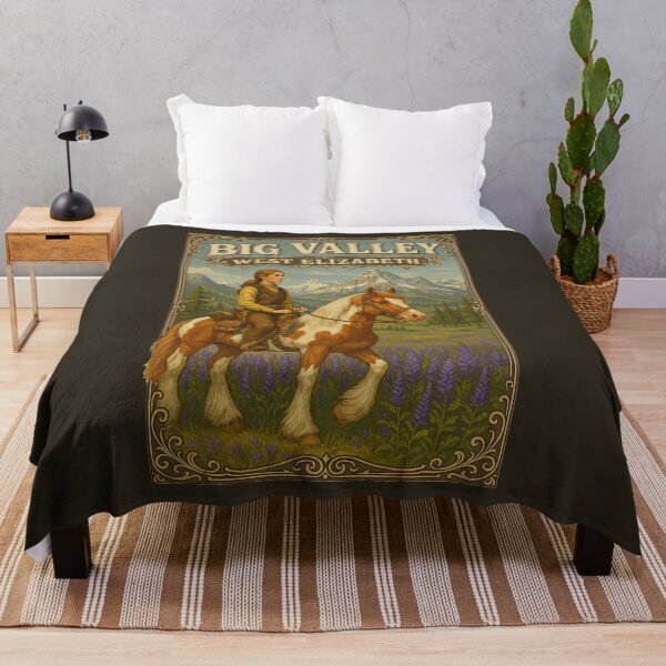 Item preview, Big Valley West Elizabeth Vintage Travel Poster designed and sold by thaneydesign.