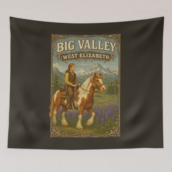 Item preview, Big Valley West Elizabeth Vintage Travel Poster designed and sold by thaneydesign.