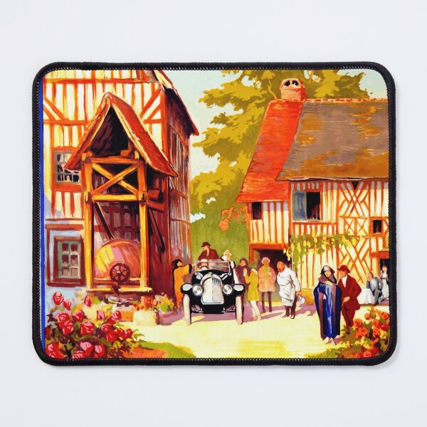 Item preview, Vintage Pont-Audemer Travel Poster | Auberge du Vieux Puits Art | Normandy France Decor | Rustic Charm & Adventure designed and sold by artofuniverse.