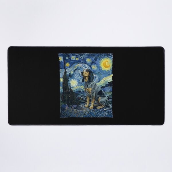 Item preview, Bluetick coonhound in the nigth with star and moon, impressionism, famous painting, Starry Night Style Van Gogh painting bluetick coonhound Lover designed and sold by Collagedream.