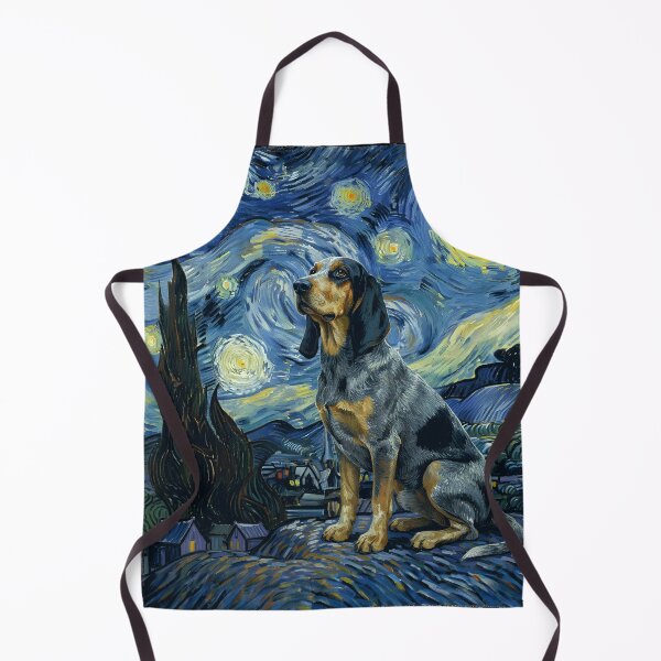 Item preview, Bluetick coonhound in the nigth with star and moon, impressionism, famous painting, Starry Night Style Van Gogh painting bluetick coonhound Lover designed and sold by Collagedream.