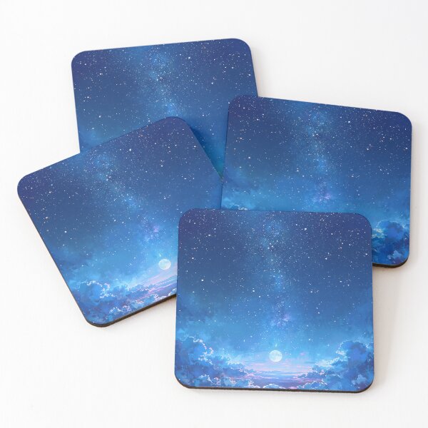 Item preview, Starry Night Sky with Full Moon and Clouds designed and sold by Neural Dream.