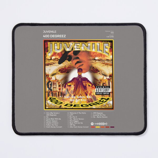 Item preview, JUVENILE---400-DEGREEZ-TRACKLIST-ALBUM-T-SHIRT designed and sold by quilindrinoal.