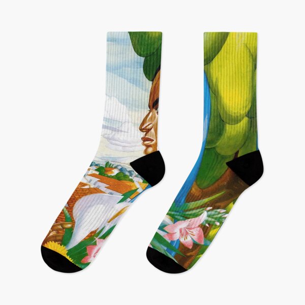 Item preview, Vintage Mexican Travel Poster | Stylized Woman with Flowers | Mexican Muralism Art | A. X. Peña | Cultural Pride & Beauty designed and sold by artofuniverse.