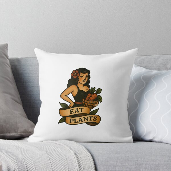 Item preview, Eat Plants – Vintage Color Pin-Up Vegan Tattoo Inspired Design designed and sold by VegancoreGoods.