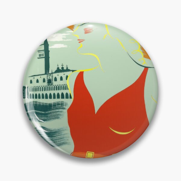 Item preview, Vintage 1938 Venezia Lido Travel Poster | Art Deco Style | Venice Italy | Retro Graphic Design & Bold Colors designed and sold by artofuniverse.