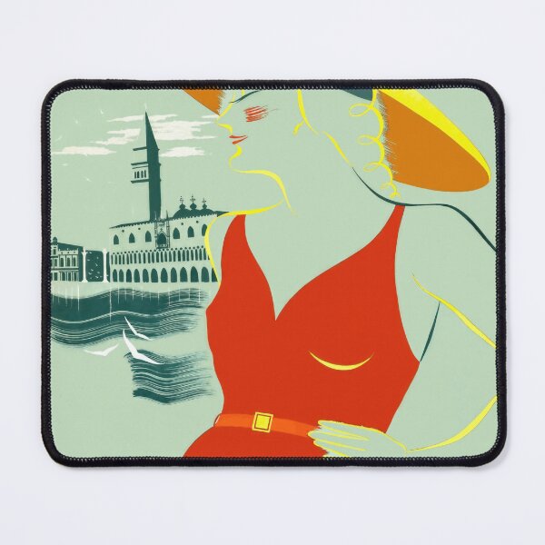 Item preview, Vintage 1938 Venezia Lido Travel Poster | Art Deco Style | Venice Italy | Retro Graphic Design & Bold Colors designed and sold by artofuniverse.