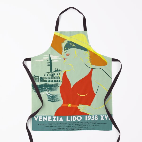 Item preview, Vintage 1938 Venezia Lido Travel Poster | Art Deco Style | Venice Italy | Retro Graphic Design & Bold Colors designed and sold by artofuniverse.