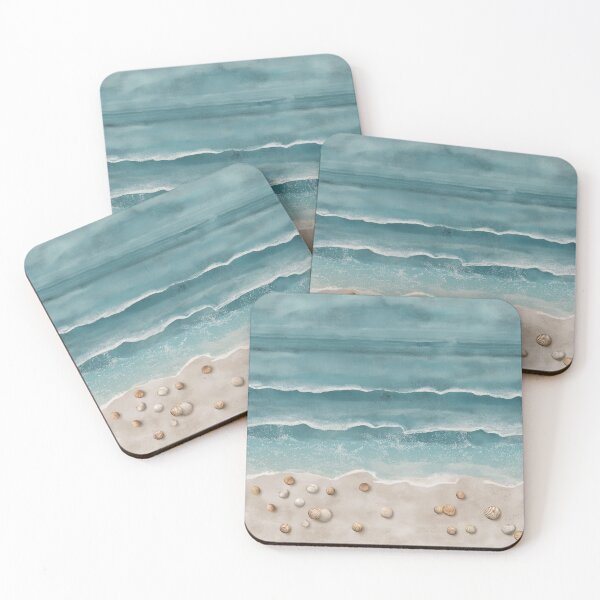Item preview, Serene Coastal Waves – Ocean Beach Aesthetic with Seashells Design designed and sold by SaadArtCo.