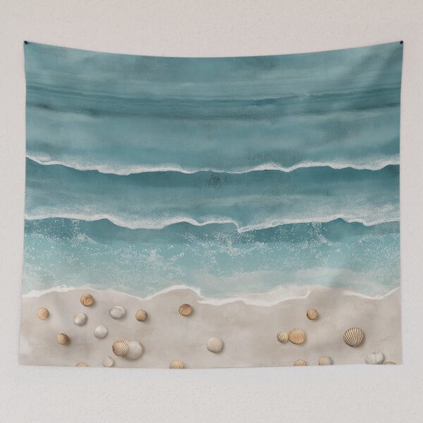 Item preview, Serene Coastal Waves – Ocean Beach Aesthetic with Seashells Design designed and sold by SaadArtCo.