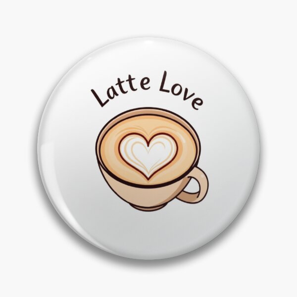 Artikelvorschau, Latte Love – Cute Heart Coffee Cup Design entworfen und verkauft von CMdigit.