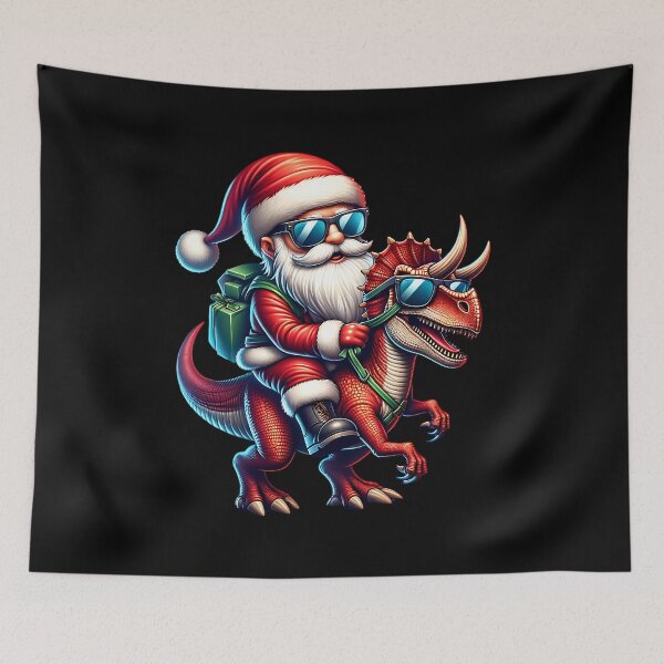 Item preview, Cool Santa Claus on a dinosaur designed and sold by ReneMM.