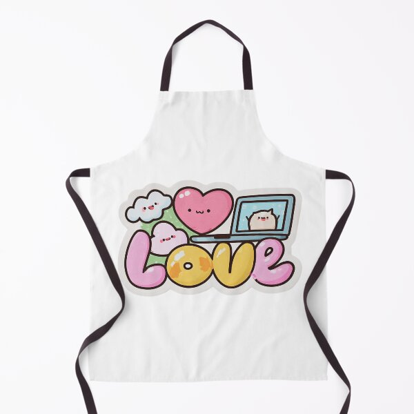 Item preview, Cute Kawaii Love Sticker – Cloud, Heart & Laptop Friends designed and sold by Overthink Juice.