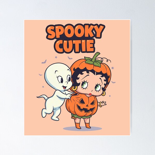 Item preview, ghost cute girl  pumpkin print halloween  designed and sold by forestgrump.