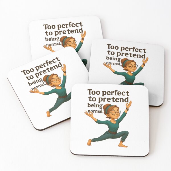 Item preview, Too Perfect to Pretend - Funny Yoga Girl Illustration. designed and sold by Wild Ink Studio by Barbara.