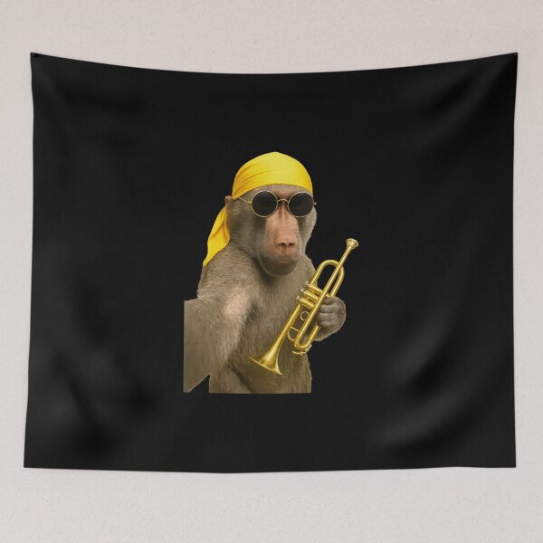 Item preview, Musician Selfie – Baboon Trumpetist vibe designed and sold by Sarcastic designs.
