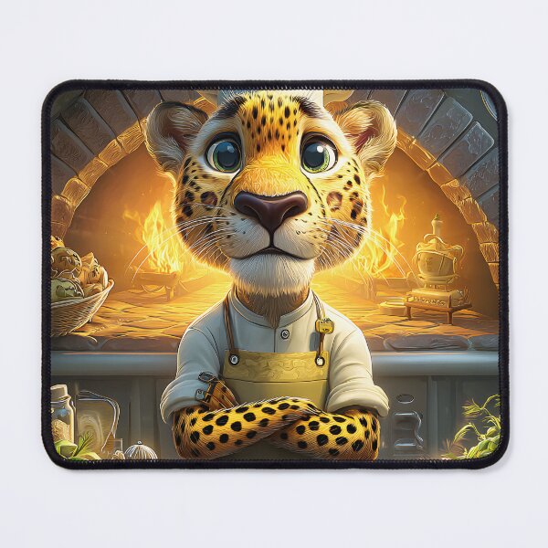 Item preview, Cheerful Leopard Chef Preparing Delicious Pizza designed and sold by Artessie.