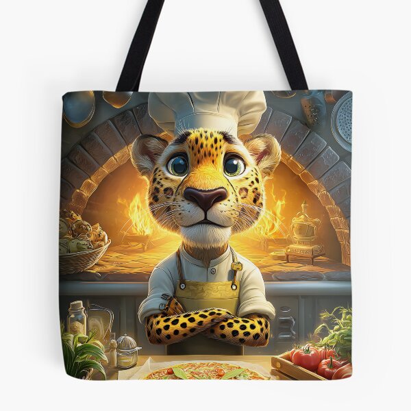 Item preview, Cheerful Leopard Chef Preparing Delicious Pizza designed and sold by Artessie.