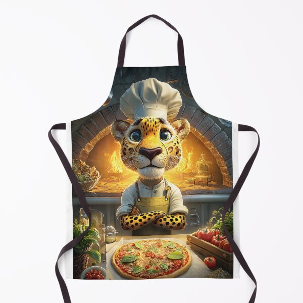 Item preview, Cheerful Leopard Chef Preparing Delicious Pizza designed and sold by Artessie.