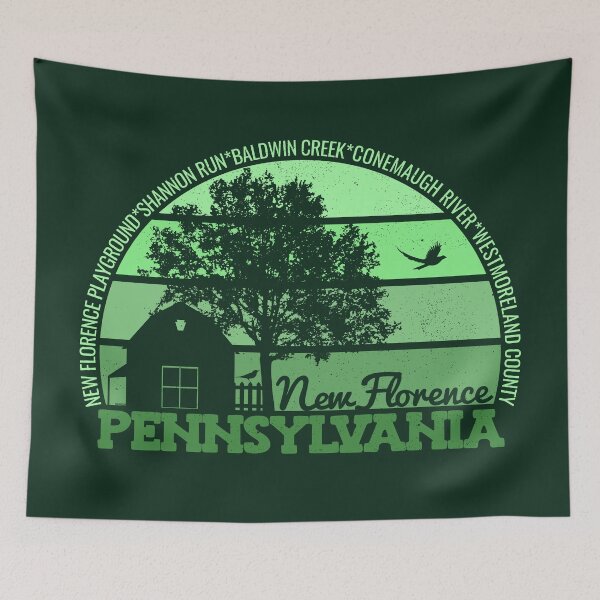 Item preview, New Florence Pennsylvania Sunset Retro Vintage Local Pride Logo designed and sold by CRHPOD20.