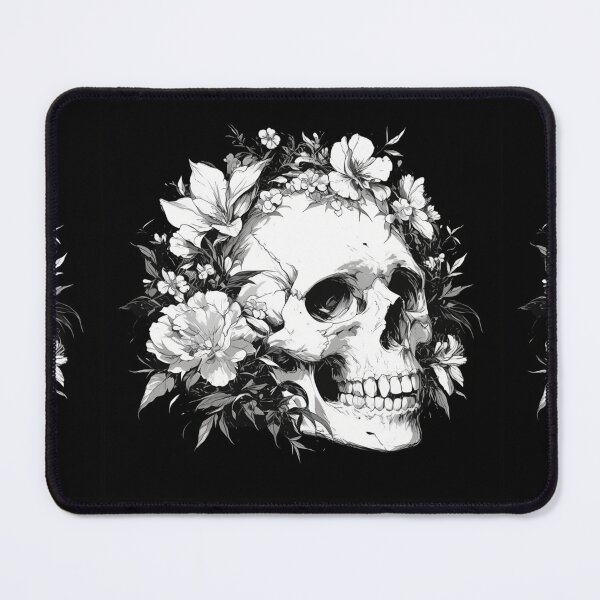 Item preview, Skull with flowers designed and sold by MendaciousMina.
