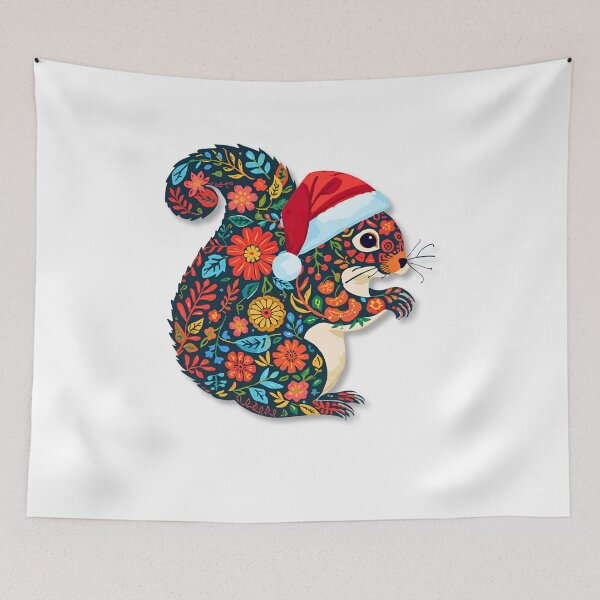 Item preview, Christmas Squirrel – Polish Folk Art Holiday Design, Świąteczna wiewiórka designed and sold by AmberWit.