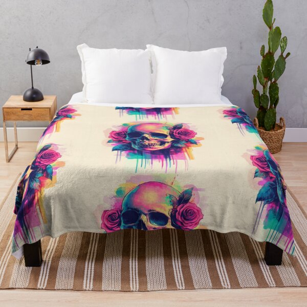 Item preview, Bright Skull with flowers designed and sold by MendaciousMina.