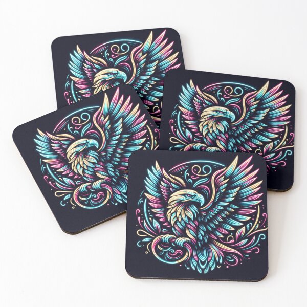 Item preview, Colorful geometric decorative mystic eagle  designed and sold by Dogandesighn.