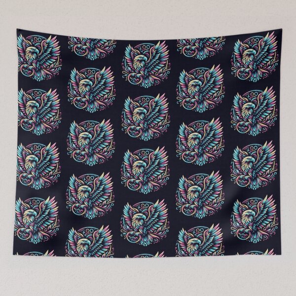 Item preview, Colorful geometric decorative mystic eagle  designed and sold by Dogandesighn.