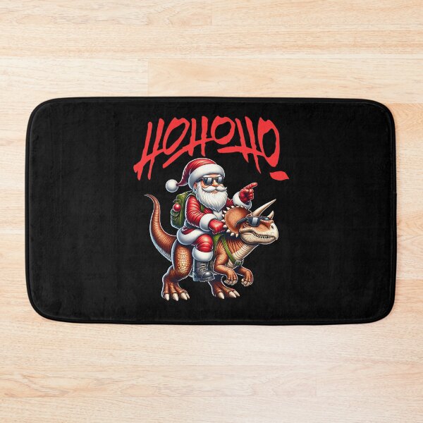 Item preview, HOHOHO Cool Santa Claus on a Dinosaur designed and sold by ReneMM.