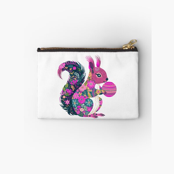 Item preview, Pink Squirrel with Christmas Bauble– Polish Folk Art Floral Design, Świąteczna wiewiórka designed and sold by AmberWit.