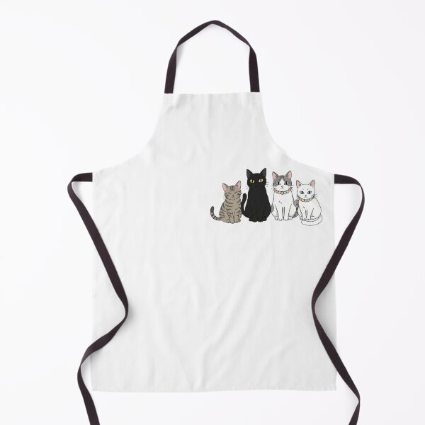 Item preview, The Four Cat Rulers Group Portrait: Kawaii Black, White, and Tabby Kittens designed and sold by Mi's Shop.