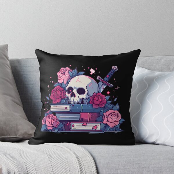 Item preview, A Skull, book, and dagger with flowers designed and sold by MendaciousMina.
