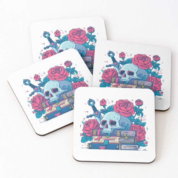 Item preview, A Skull, book, and dagger with flowers designed and sold by MendaciousMina.