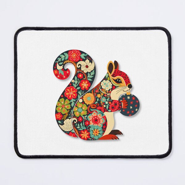 Item preview, Orange Folk Squirrel – Polish Paper Cut Art, Świąteczna wiewiórka designed and sold by AmberWit.