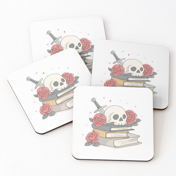 Item preview, A Skull, book, and dagger with flowers designed and sold by MendaciousMina.