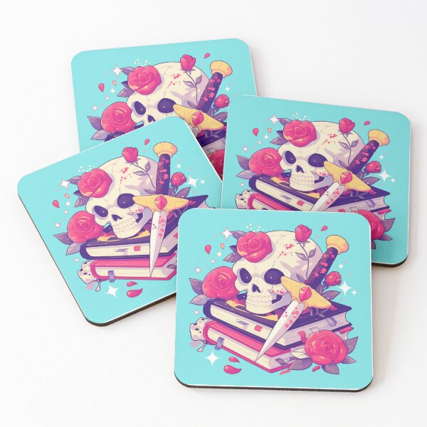 Item preview, A Skull, book, and dagger with flowers designed and sold by MendaciousMina.