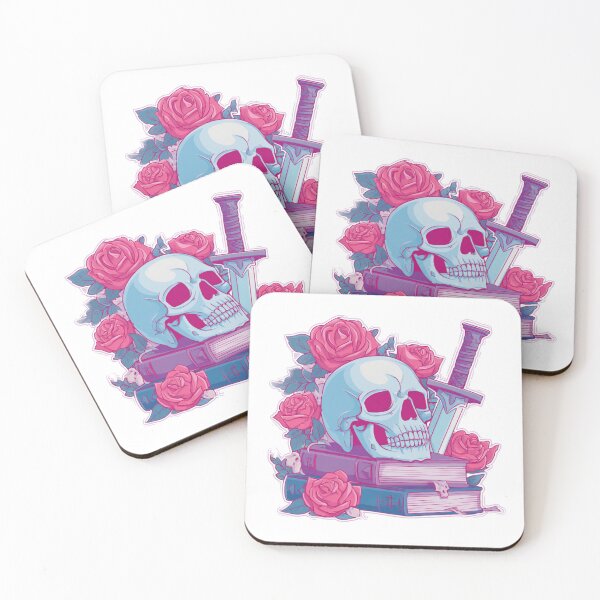 Item preview, A Skull, book, and dagger with flowers designed and sold by MendaciousMina.