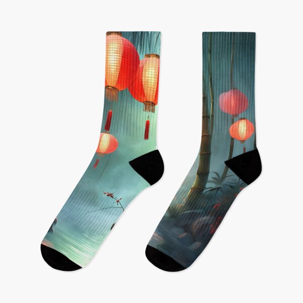 Item preview, Asian Night with Red Lanterns designed and sold by Sharon Schwalbe.