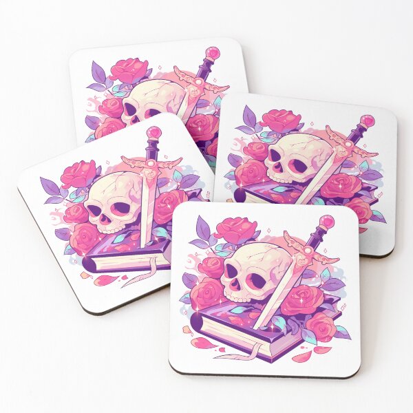 Item preview, A Skull, book, and dagger with flowers designed and sold by MendaciousMina.